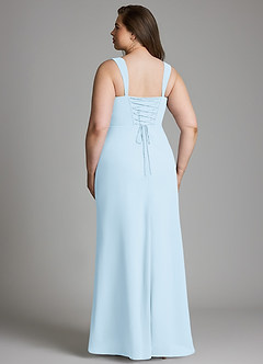 Azazie Agustina Bridesmaid Dresses Sky Blue Mermaid Corset Chiffon Dress image10