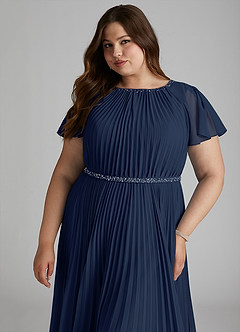 Azazie Kara Modest Bridesmaid Dresses A-Line Pleated Chiffon Floor-Length Dress image15