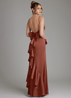 Azazie Zherra Bridesmaid Dresses Auburn Mermaid Bow Stretch Satin Dress image1