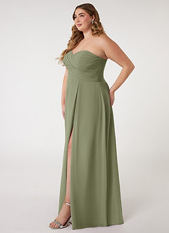 Azazie Arabella Allure Vestidos de damas de honor Vestido de Pistacho de Gasa de Corte en A Convertible con Escote de Corazón image16