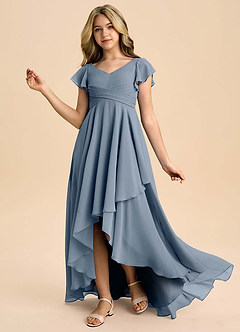 Azazie Caria Junior Twilight A-Line Pleated Chiffon Dress image1