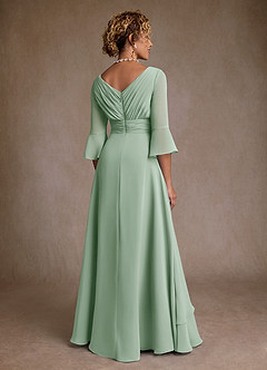 Azazie Eire Kleider für die Brautmutter A-Linie Plissee Chiffon Kleid Agave image2