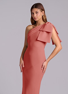 Azazie Yuanna Bridesmaid Dresses Antique Rose Mermaid One Shoulder Chiffon Dress image7