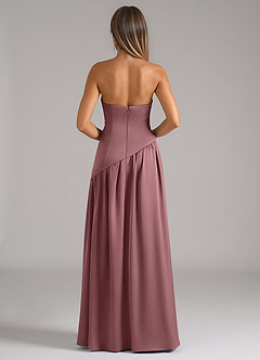 Azazie Adeline Bridesmaid Dresses Vintage Mauve A-Line Strapless Stretch Satin Convertible Dress image5