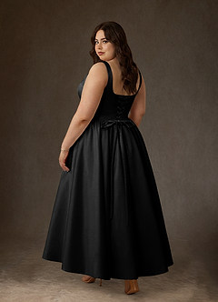 Azazie Verina Robes de mariée Robe Trapèze en Satin Avec poches Noir image8