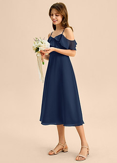 Azazie Kamilla Junior Klä av A-Line i Chiffong Av axeln image3