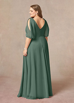 Azazie Bronwyn Kleider für die Brautmutter A-Linie V-Hals Gerüscht Chiffon Kleid Seemoos image9