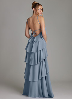 Azazie Deena Brautjungfernkleider Eine Linie Gestreift Chiffon Kleid Zwielichtviolett image2