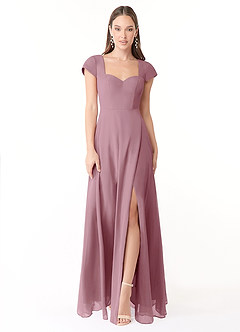 Azazie Hainsly Bridesmaid Dresses Vintage Mauve A-Line Sweetheart Neckline Chiffon Dress image1