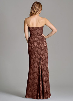 Azazie Ezrena Bridesmaid Dresses Espresso Mermaid Strapless Floral Burnout Convertible Dress image5