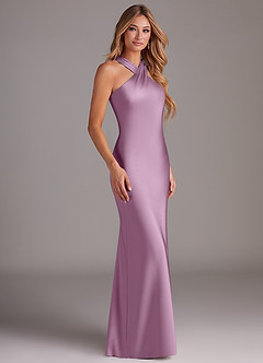 Azazie Doretta Brautjungfernkleider Meerjungfrau-Linie Plissee Stretch-Satin Kleid Blauregen image3