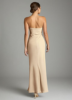 Azazie Saylor Vestidos de damas de honor Vestido de Champán de Gasa de Corte Sirena con Sin tirantes image11