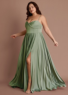 Tyla Dusty Sage Pleated Maxi Dress image10