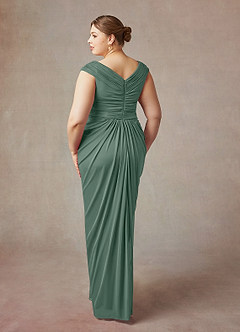 Azazie Lisolette Mère de la mariée Robes Robe Fourreau en Maille Plissée Eucalyptus image12