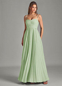 Azazie Chiana Abiti da Damigella Abito A-Line in Chiffon Senza Cinturino Verde Salvia image2
