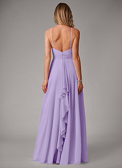 Azazie Amalia Brautjungfernkleider A-Linie Plissee Chiffon Kleid Flieder image6