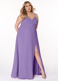 Azazie Everleigh Abiti da Damigella Abito A-Line in Chiffon con Scollo a Cuore a Pieghe Tahiti image8