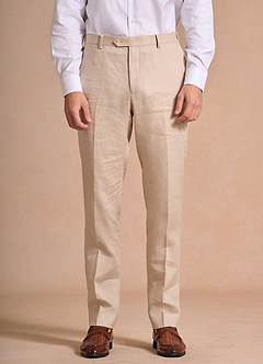 Harrison Tan 100% Linen Dress Pants