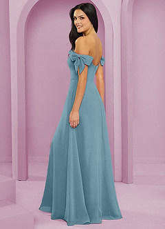 Barbie ♥ Azazie Bridesmaid Dresses Moody Blue A-Line Off the Shoulder Chiffon Convertible Dress image6