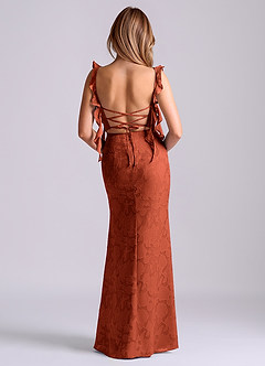 Azazie Jessamine Final Sale Auburn Mermaid Corset Floral Burnout Dress image6