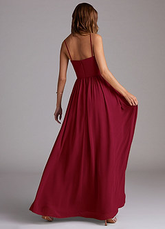 Azazie Calianna Bridesmaid Dresses Burgundy A-Line Off the Shoulder Chiffon Convertible Dress image6