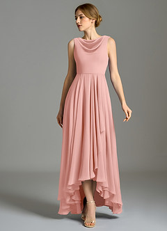 Azazie Wonderland Bridesmaid Dresses Rosette A-Line Pleated Chiffon Dress image5