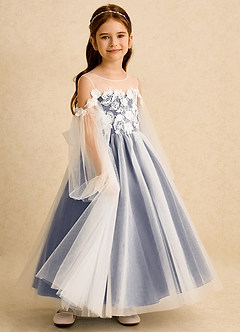 Azazie Zimi vestidos de niña de las flores Vestido de Tormenta de Tul de Princesa con Escote de Corazón image6
