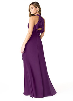Azazie Aviv Bridesmaid Dresses Grape A-Line Pleated Chiffon Dress image2