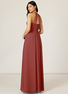 Azazie Sarah Final Sale Auburn Empire Pleated Chiffon Dress image5