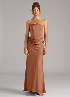 Azazie Debby Bridesmaid Dresses Bronzer Mermaid Strapless Stretch Satin Convertible Dress image5