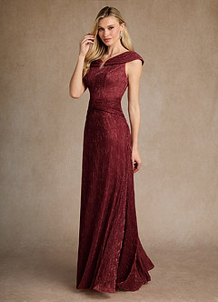Azazie Warren Mother of the Bride Dresses Ruby A-Line Pleated Metallic Mesh Dress image6