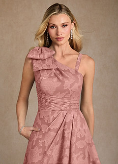 Azazie Easton Mother of the Bride Dresses Rosette Ball-Gown One Shoulder Floral Burnout Dress image4