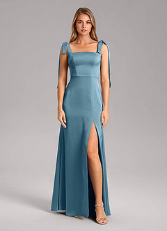 Azazie Frostine Bridesmaid Dresses Bermuda A-Line Bow Stretch Satin Dress image5