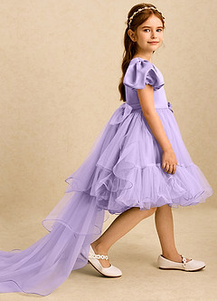 Azazie Cocoa vestidos de niña de las flores Vestido de Lila de Tul de Princesa con Plisado image4