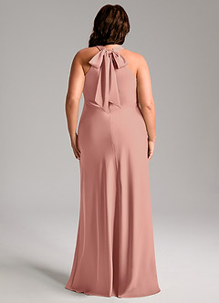 Azazie Doretta Bridesmaid Dresses Rosette Mermaid Pleated Stretch Satin Dress image10