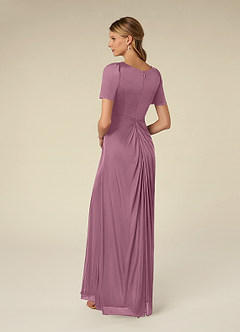 Azazie Bessie Mother of the Bride Dresses Vintage Mauve A-Line Pleated Mesh Dress image5
