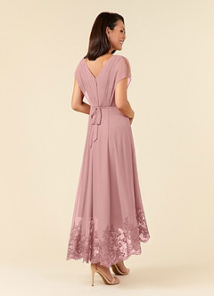 Azazie Palana Mère de la mariée Robes Robe Trapèze en Mousseline de soie Dentelle Rose Poussiéreuse image6