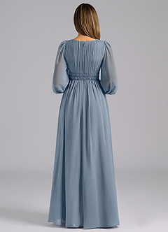 Azazie Palerma Bridesmaid Dresses Twilight A-Line Long Sleeve Chiffon Dress image2