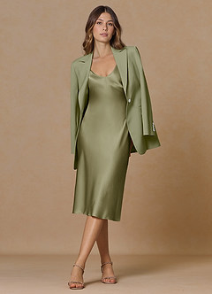 front Rowan Pistacchio Completo 2 pezzi con trama raffinata