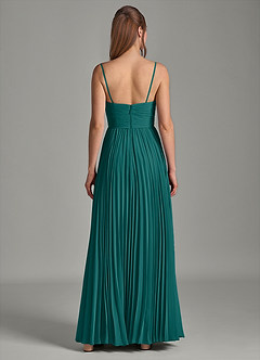 Azazie Chiana Final Sale Peacock A-Line Strapless Chiffon Dress image6