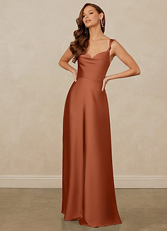 Christian Siriano Bridal for Azazie 1001 Bridesmaid Dresses Cedar Rose A-Line Sweetheart Neckline Stretch Satin Dress image3