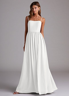 Azazie Calianna Bridesmaid Dresses White A-Line Off the Shoulder Chiffon Convertible Dress image4