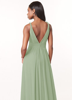 Azazie Maren Bridesmaid Dresses Dusty Sage A-Line Pleated Chiffon Dress image5