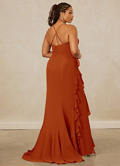 Christian Siriano Bridal for Azazie 1006 Bridesmaid Dresses Paprika Mermaid Ruched Chiffon Dress image15