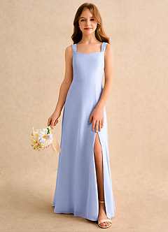Azazie Makani Girls Formal Flower Girl Dresses Ice A-Line Sweetheart Neckline Chiffon Dress image3