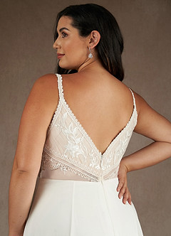 Azazie Moonshine Final Sale Diamond White A-Line Sequins Chiffon Dress image12