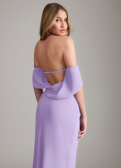 Azazie Lusinda Bridesmaid Dresses Lilac Mermaid Off the Shoulder Chiffon Convertible Dress image3