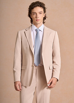 front Carter Marrone Chiaro Giacca da abito in misto cotone e lino