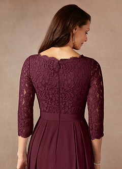 Azazie Lucianna Kleider für die Brautmutter A-Linie Spitze Kleid Cabernetrot image8