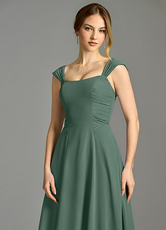 Azazie Oasis Bridesmaid Dresses Sea Moss A-Line with Pockets Chiffon Dress image3